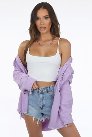 Oversized Denim Lilac Shacket