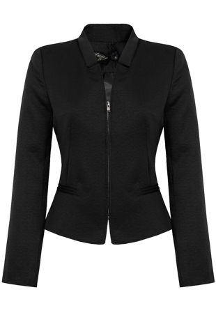 Black Rose Petal Textured Fitted Blazer