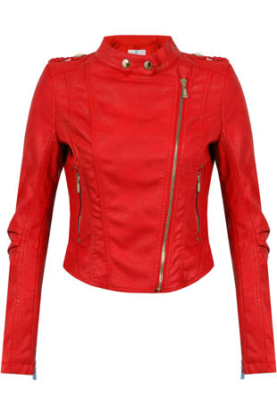 Red Scarlet PVC Biker Jacket