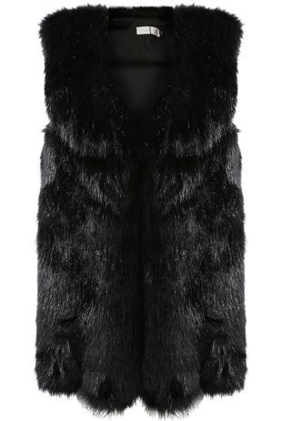 Black Faux Fur Gilet 