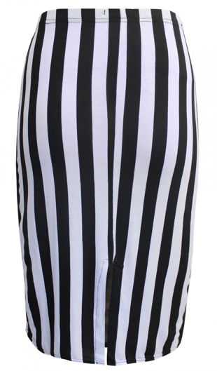 Black & White Vertical Stripes Mini Skirt