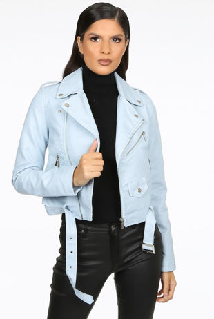 Sky PVC Biker Jackets