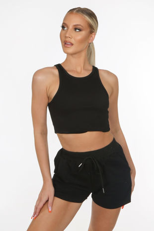 Black Loungewear Drawstring Shorts