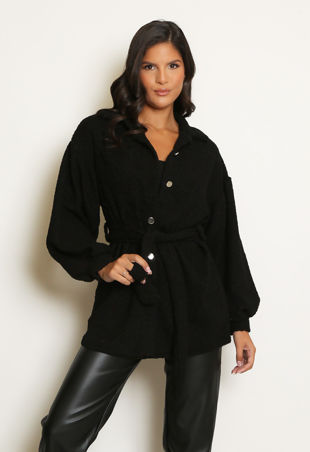 Black Borg Belted Shacket 