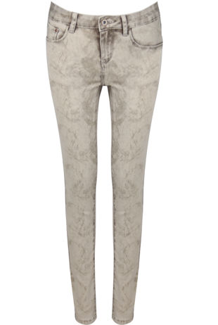 Cream Acid Wash Jeans