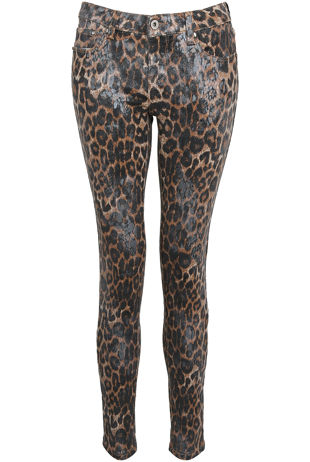 Leopard Print Low Rise Skinny Jeans