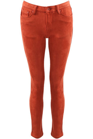 Matte Suede Skinny Rust Jeans