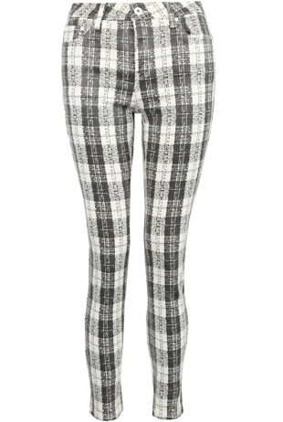 Monochrome Plaid Skinny Jeans