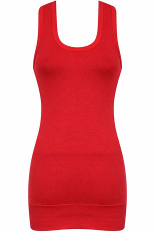 Red Muscle Vest Top