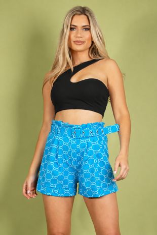 Black Cut Out Crop Top 