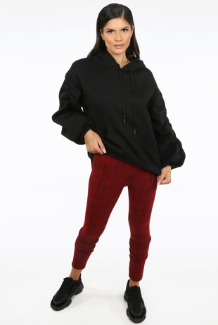 Dog Tooth Check Legging In Red