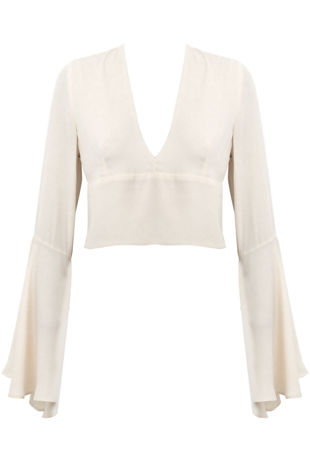 Cream Long Bell Sleeved Top