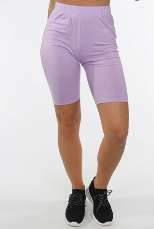Lilac Elasticated Waist Cycling Shorts