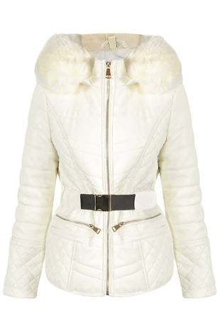 Fleece Fur Hood Puffer Jacket