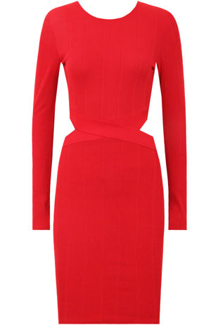 Red Cut Out Bandage Bodycon Dress