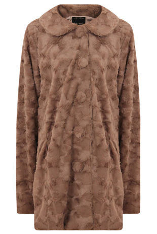 Mocha Textured Fur OverCoat