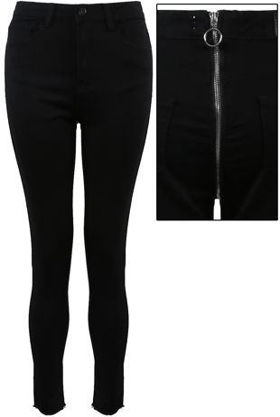 Black Zip Back Skinny Jeans 