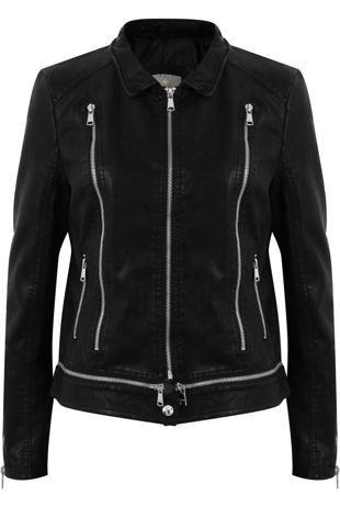 PU Zip Detail Jacket 