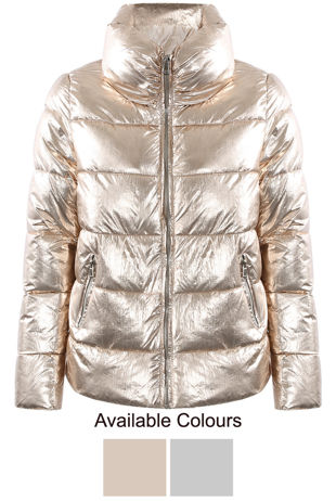 Gold Foil Padded Bomber Jacket