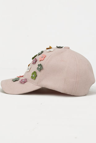 Pink Floral Applique Cap