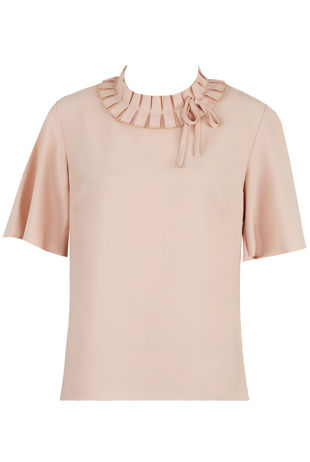 Rose Pleated Collar Tops