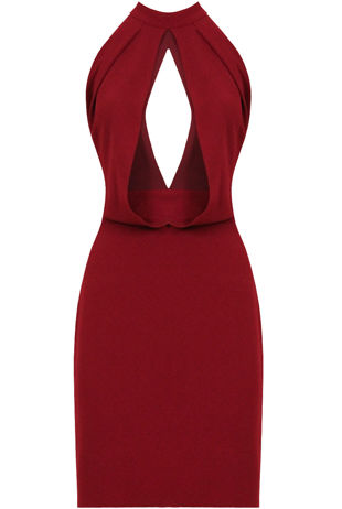 Wine and Black Front Cut Out Layered Bodycon Dress- mix pack