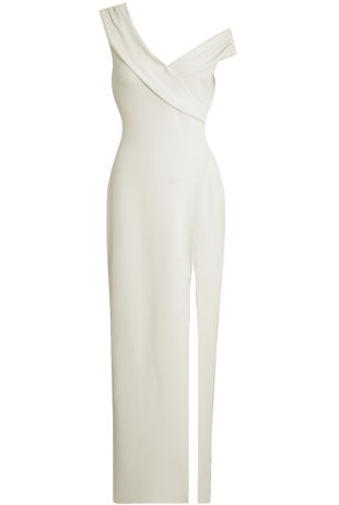 White Pleated Off Shoulder Side Slit Maxi Dress