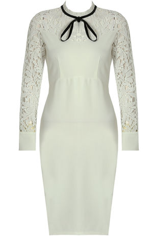 Contrast Floral Back Zip Up Bodycon Dress in Black -Copy