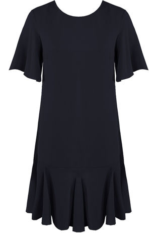 Flare Hem Shift Dress In Navy