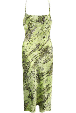 Green Reptile Print Cami Maxi Dress