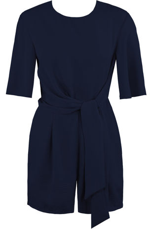 Navy Front Tie Up Playsuit
