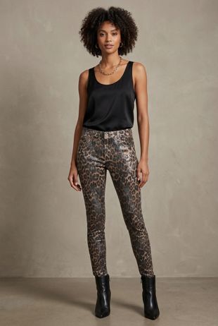Leopard Print Low Rise Skinny Jeans