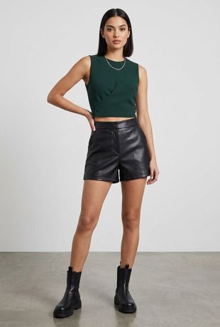 Green Cross Over Sleeveless Top 