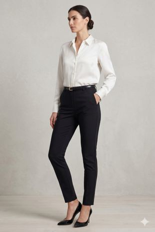 Black Tailored Straight Pants