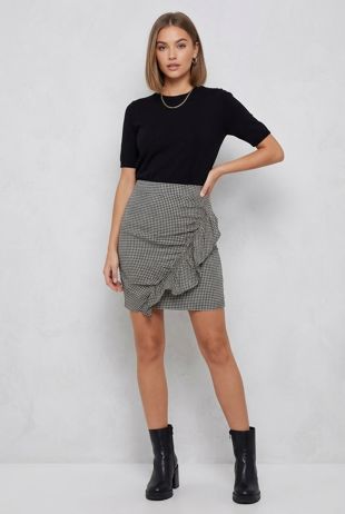 Gingham Ruffled Skirt
