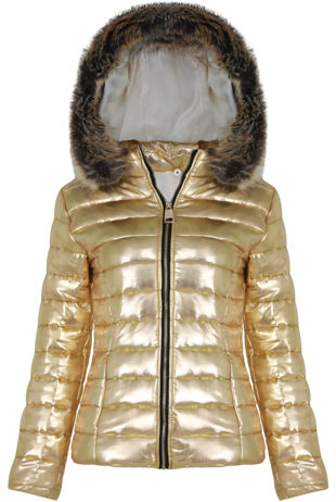 Golden Metallic Padded Coat
