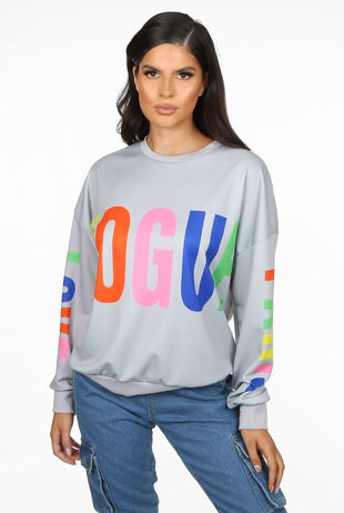 Grey Multicolour Vogue Sweatshirt