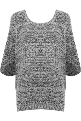 Grey Contrast Tweed Cape Style Jumpers 