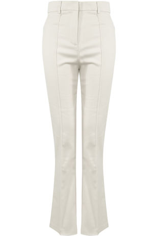 White Front Seam Bootcut Pants
