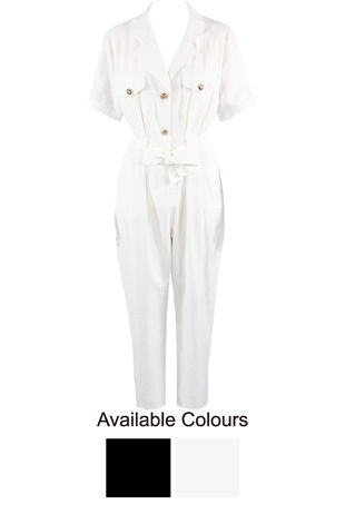 Black and white mix pack Front Button Up Boilersuit
