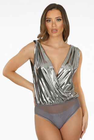 Silver Foil Wrap Bodysuit