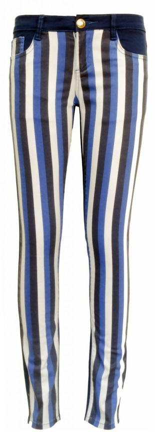 Blue Striped Skinny Jeans 