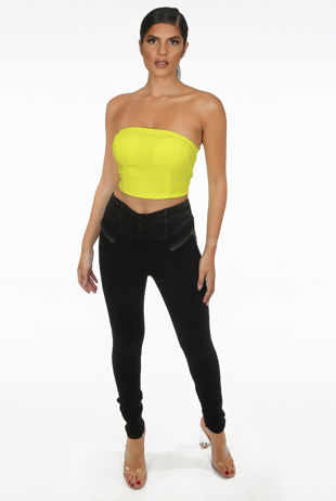 Triple Button Up High Waist Jeans