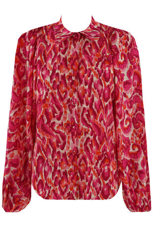 Fuchsia Printed Chiffon Blouse