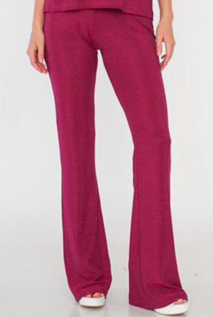 Fuchsia Lurex Waist Wide Leg Trouser