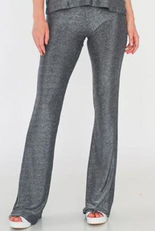 Grey Lurex Waist Wide Leg Trouser