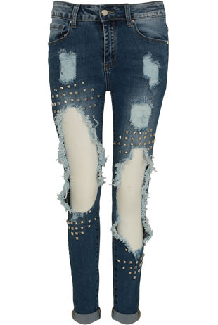 Denim Studded Jeans