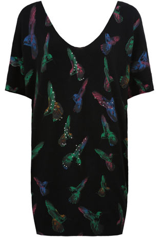 Black Humming Bird Print Jumpers