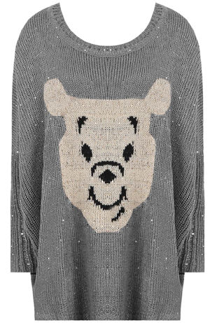 Grey Festive Winter Bear Knitwear
