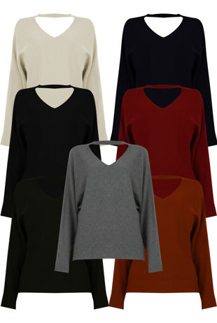 Knitted Front Cut Out Jumpers - Mix Colours Pack